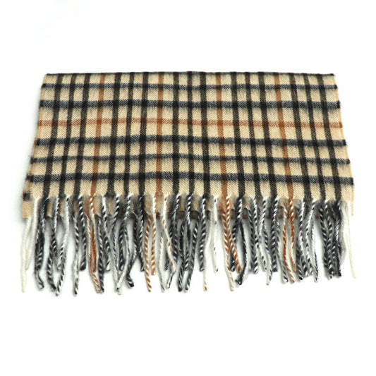 DAKS ダックス チェック マフラー ベージュ ユニセックス【中古】【美品】