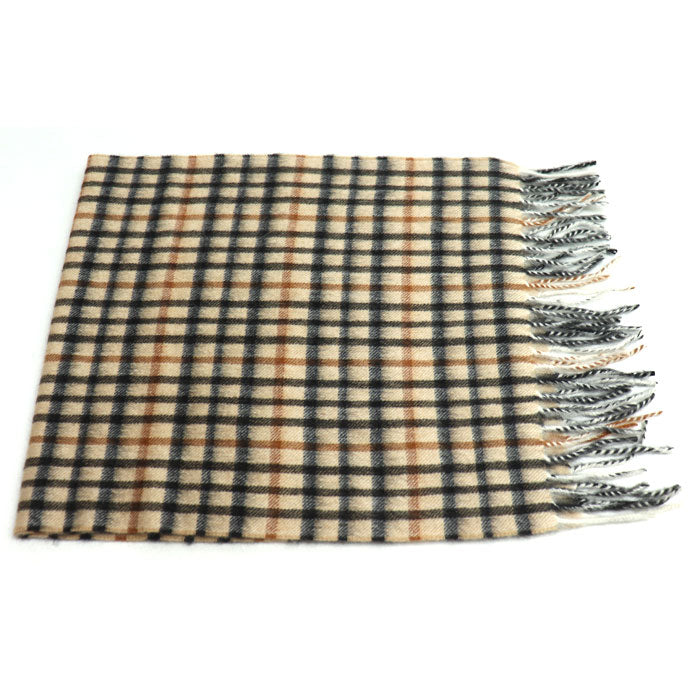 DAKS ダックス チェック マフラー ベージュ ユニセックス【中古】【美品】