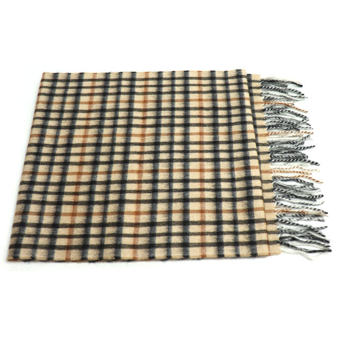 DAKS ダックス チェック マフラー ベージュ ユニセックス【中古】【美品】