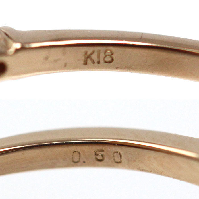 K18PG ピンクゴールド リング・指輪 ダイヤモンド0.50ct 9号 1.7g レディース【中古】