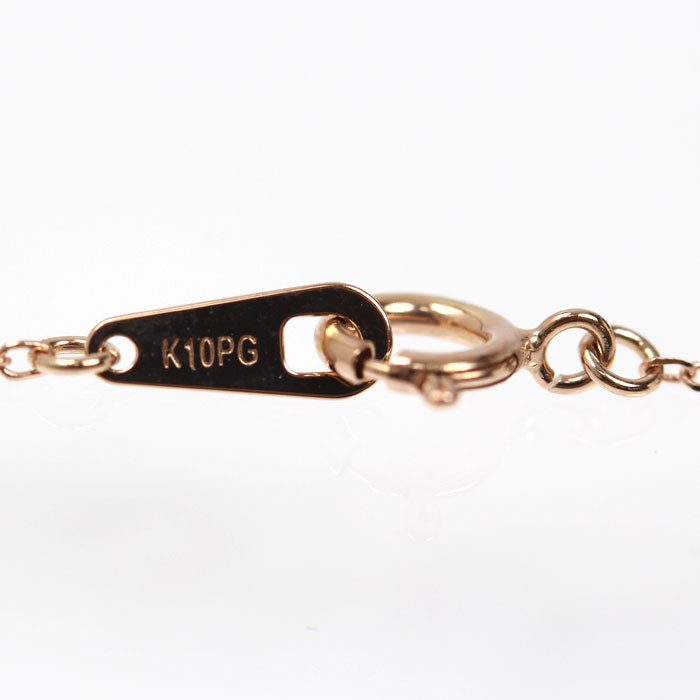 K10PG ピンクゴールド ネックレス ダイヤモンド0.055ct 0.9g 40cm ダンシングダイヤ レディース【中古】
