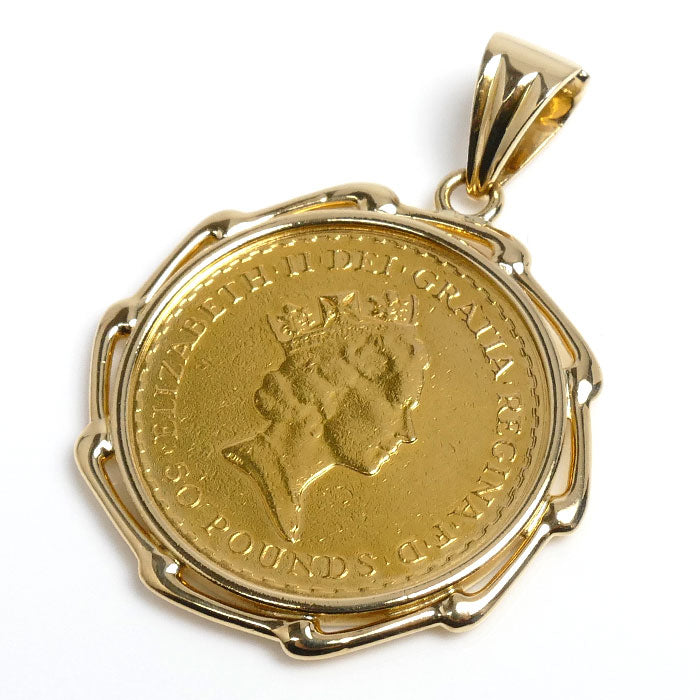 K22YG/K18YG ブリタニア金貨 1/2OZ ペンダントトップ 23.2g 1987 メンズ【中古】