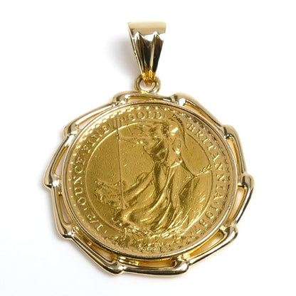 K22YG/K18YG ブリタニア金貨 1/2OZ ペンダントトップ 23.2g 1987 メンズ【中古】