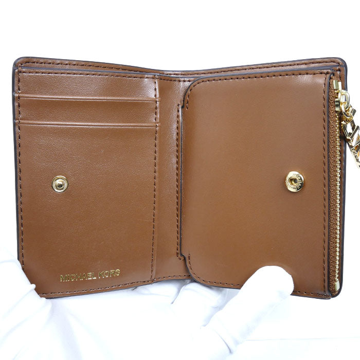 Michael Kors マイケルコース エンパイア シグネチャー ロゴ 二つ折り財布 バニラ 32S4G8ED7V レディース【未使用】【買取品】