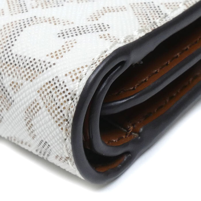 Michael Kors マイケルコース エンパイア シグネチャー ロゴ 二つ折り財布 バニラ 32S4G8ED7V レディース【未使用】【買取品】