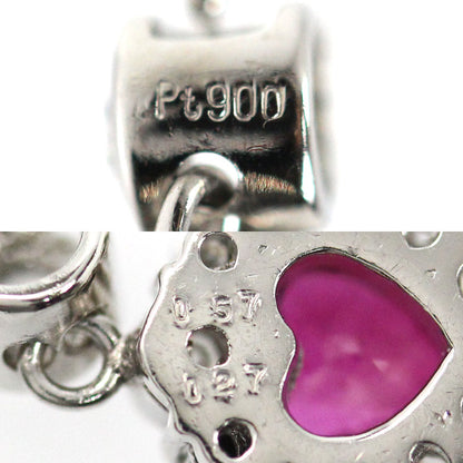 Pt900/850 ネックレス ルビー0.57ct ダイヤモンド0.27ct 3.7g 40cm ハート レディース【中古】