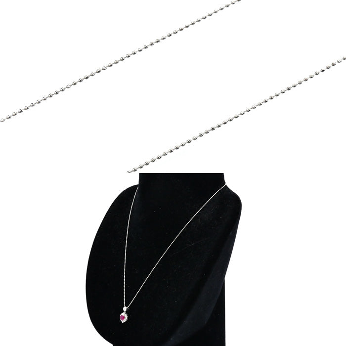 Pt900/850 ネックレス ルビー0.57ct ダイヤモンド0.27ct 3.7g 40cm ハート レディース【中古】