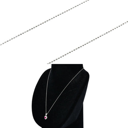 Pt900/850 ネックレス ルビー0.57ct ダイヤモンド0.27ct 3.7g 40cm ハート レディース【中古】
