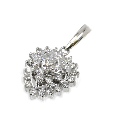 Pt900プラチナ ペンダントトップ ダイヤモンド0.20ct/0.37ct 2.6g レディース【中古】