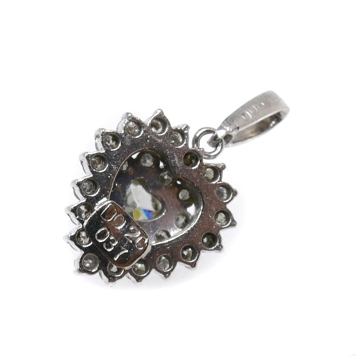 Pt900プラチナ ペンダントトップ ダイヤモンド0.20ct/0.37ct 2.6g レディース【中古】
