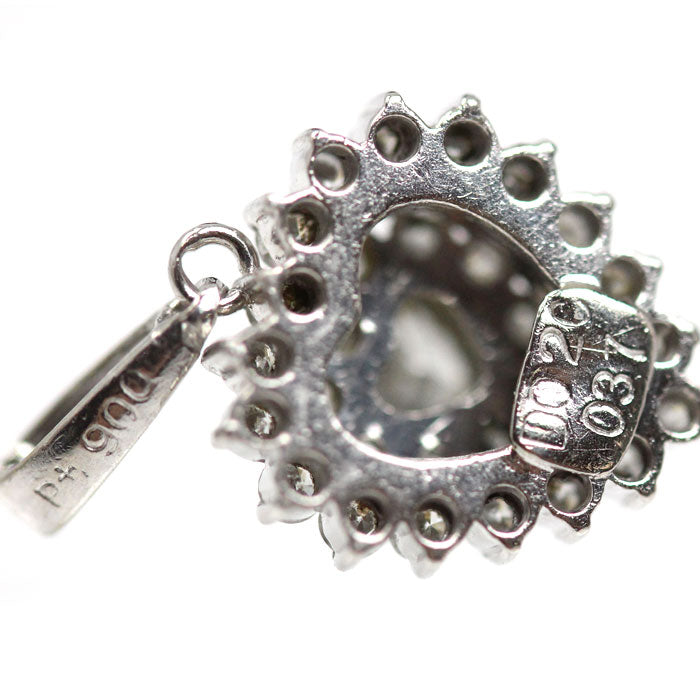 Pt900プラチナ ペンダントトップ ダイヤモンド0.20ct/0.37ct 2.6g レディース【中古】