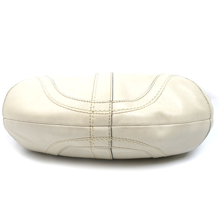 COACH コーチ オールレザー ホーボー ショルダーバッグ ホワイト 10043 ワンショルダー レディース【中古】