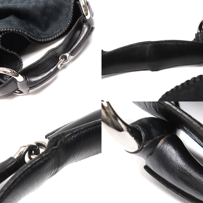 GUCCI グッチ ホースビット ラージ ホーボー ショルダーバッグ ブラック 114900 レディース【中古】