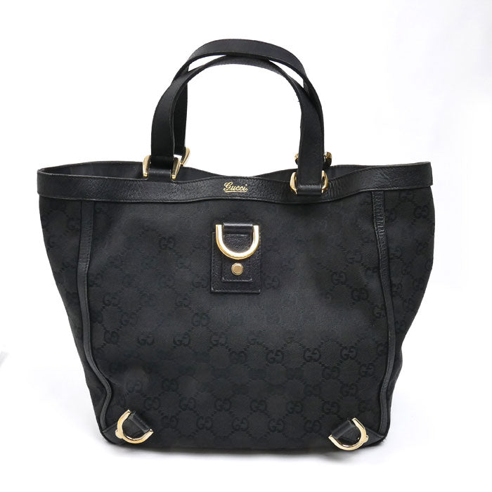 GUCCI グッチ GGキャンバス アビー トートバッグ ブラック 130739 レディース【中古】