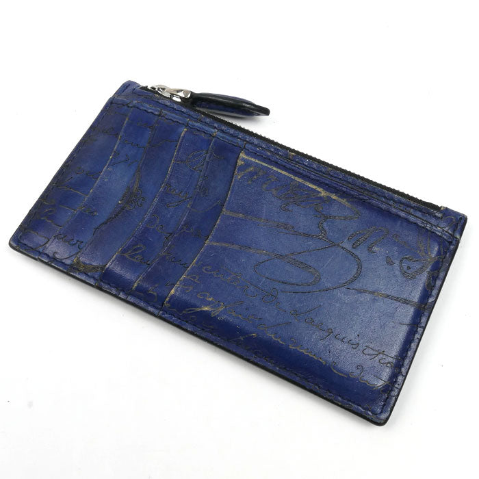 Berluti ベルルッティ カリグラフィー コア マキシ スクリットレザー カードケース フラグメントケース ブルー メンズ【中古】