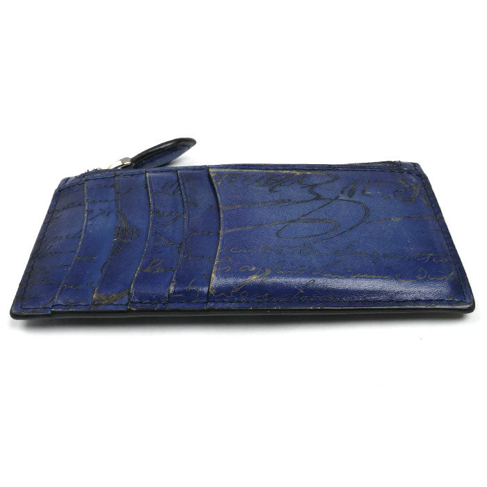 Berluti ベルルッティ カリグラフィー コア マキシ スクリットレザー カードケース フラグメントケース ブルー メンズ【中古】