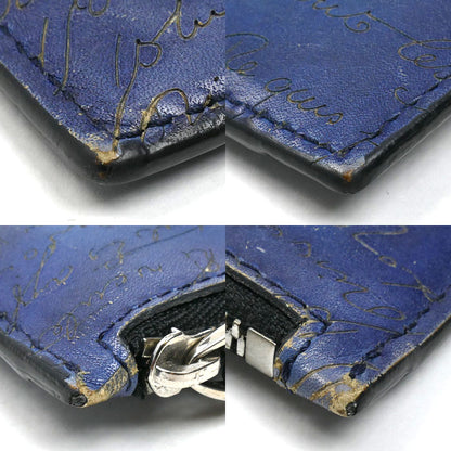 Berluti ベルルッティ カリグラフィー コア マキシ スクリットレザー カードケース フラグメントケース ブルー メンズ【中古】