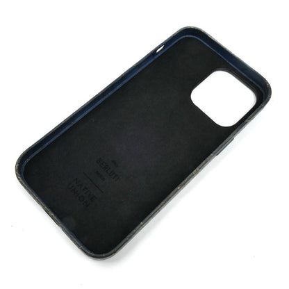 Berluti ベルルッティ カリグラフィー iPhone 14 Pro MAX iPhoneケース ブルー メンズ【中古】