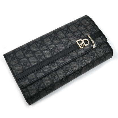 Pinky&Dianne ピンキー＆ダイアン パドロック フラップ ウォレット 長財布 グレー/ブラック PDLWBET1 レディース【中古】