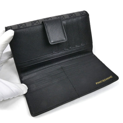 Pinky&Dianne ピンキー＆ダイアン パドロック フラップ ウォレット 長財布 グレー/ブラック PDLWBET1 レディース【中古】