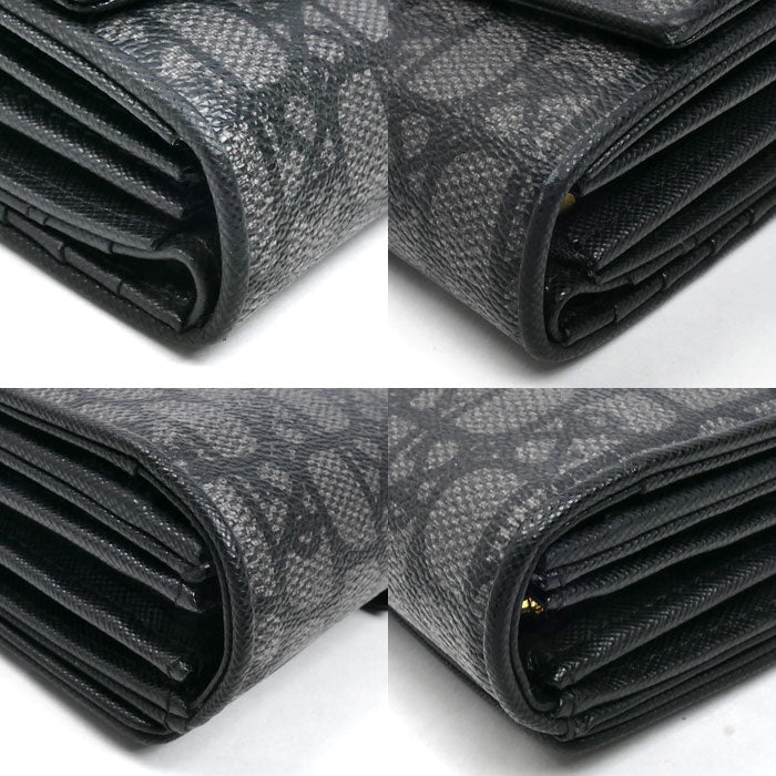 Pinky&Dianne ピンキー＆ダイアン パドロック フラップ ウォレット 長財布 グレー/ブラック PDLWBET1 レディース【中古】