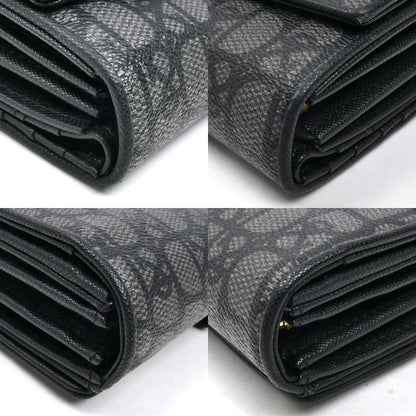 Pinky&Dianne ピンキー＆ダイアン パドロック フラップ ウォレット 長財布 グレー/ブラック PDLWBET1 レディース【中古】