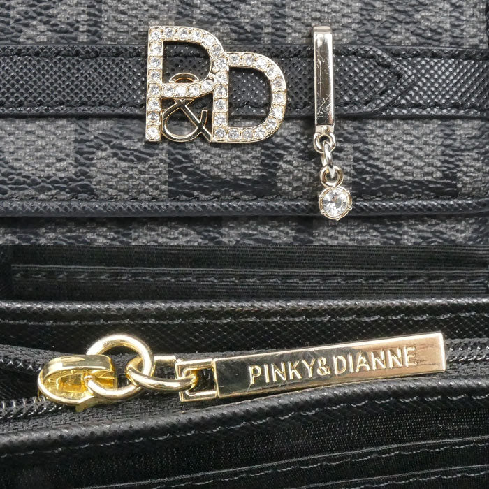 Pinky&Dianne ピンキー＆ダイアン パドロック フラップ ウォレット 長財布 グレー/ブラック PDLWBET1 レディース【中古】