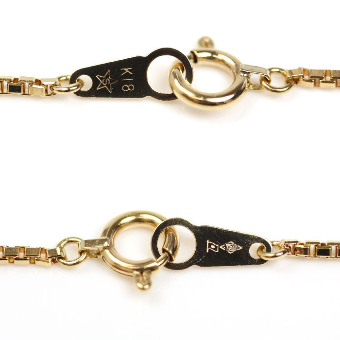 K18YG イエローゴールド ネックレス ベネチアン 5.8g 45cm レディース【中古】