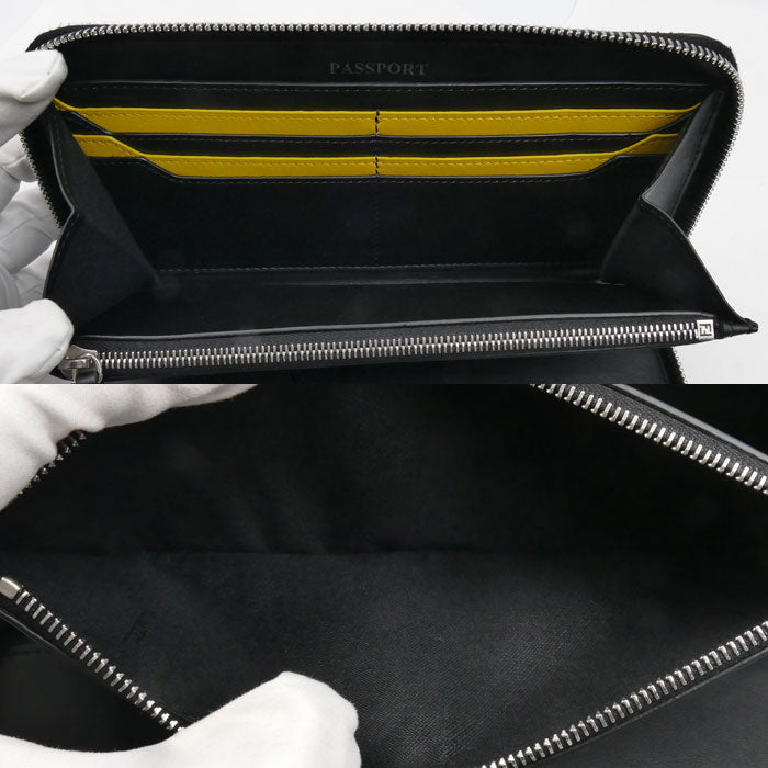 FENDI フェンディ FFロゴ ジップアラウンド ウォレット 長財布 ラウンドファスナー ブラック/ブラック 7M0276 A8VC F17BJ メンズ【中古】