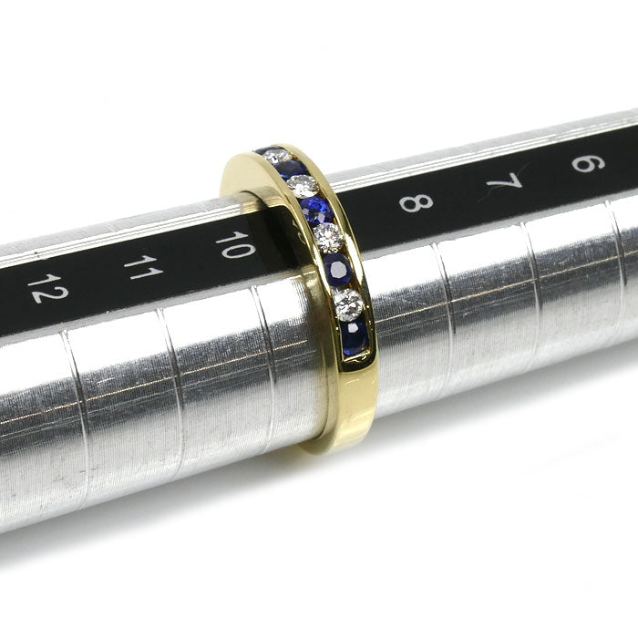 TIFFANY&Co. ティファニー K18YG イエローゴールド リング・指輪 サファイア ダイヤモンド 9号 3.2g レディース【中古】