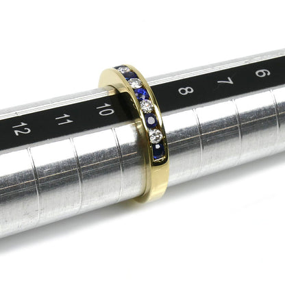 TIFFANY&Co. ティファニー K18YG イエローゴールド リング・指輪 サファイア ダイヤモンド 9号 3.2g レディース【中古】