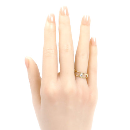 TIFFANY&Co. ティファニー K18YG イエローゴールド ダブルワイヤー リング・指輪 ダイヤモンド 9号 2.4g レディース【中古】