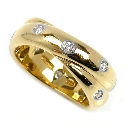 TIFFANY&Co. ティファニー K18YG/Pt950 ドッツ リング・指輪 ダイヤモンド 10号 8.6g レディース【中古】