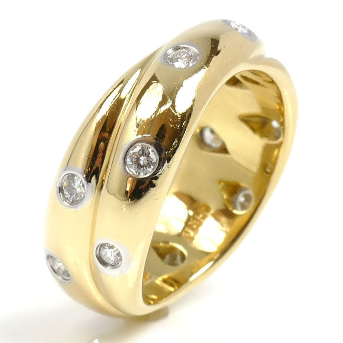 TIFFANY&Co. ティファニー K18YG/Pt950 ドッツ リング・指輪 ダイヤモンド 10号 8.6g レディース【中古】