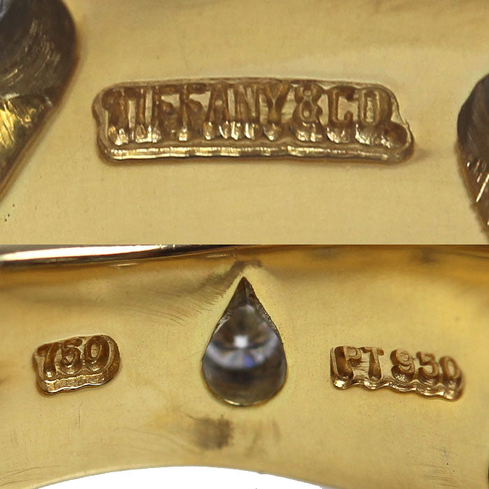 TIFFANY&Co. ティファニー K18YG/Pt950 ドッツ リング・指輪 ダイヤモンド 10号 8.6g レディース【中古】