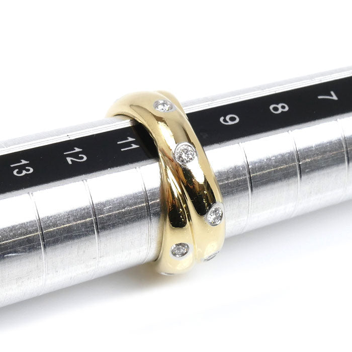 TIFFANY&Co. ティファニー K18YG/Pt950 ドッツ リング・指輪 ダイヤモンド 10号 8.6g レディース【中古】