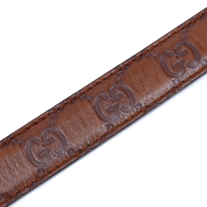 GUCCI グッチ グッチシマ プレートバックル ベルト ブラウン 146439 
70/28 レディース【中古】