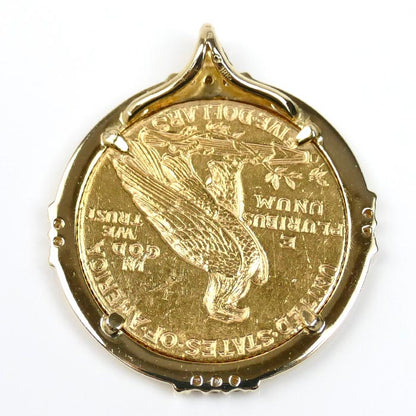 K21.6YG/K18YG インディアン5ドル ペンダントトップ 12.4g レディース【中古】