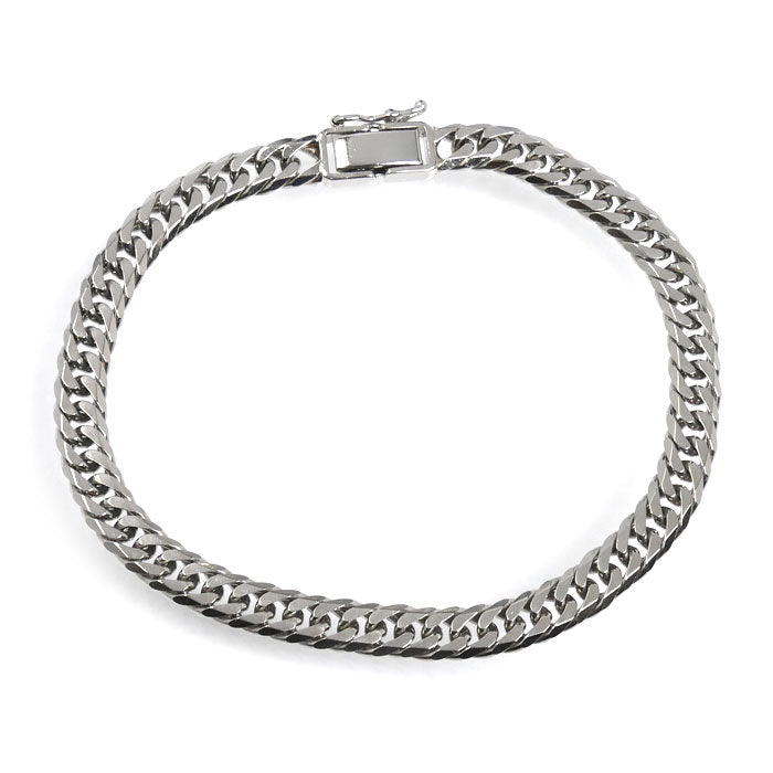 Pt850プラチナ ブレスレット 喜平6面Wカット 20.1g 18.5cm ユニセックス【中古】