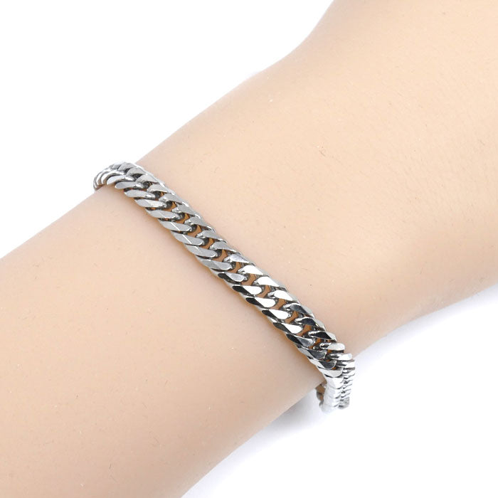 Pt850プラチナ ブレスレット 喜平6面Wカット 20.1g 18.5cm ユニセックス【中古】