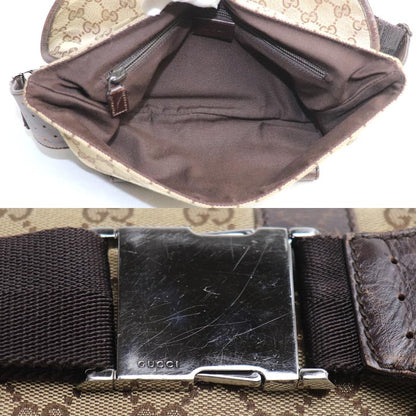 GUCCI グッチ GGキャンバス ウエストバッグ ボディバッグ ベージュ/ブラウン 145851 ユニセックス【中古】