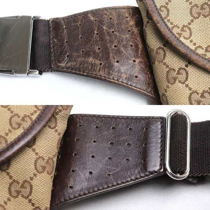 GUCCI グッチ GGキャンバス ウエストバッグ ボディバッグ ベージュ/ブラウン 145851 ユニセックス【中古】