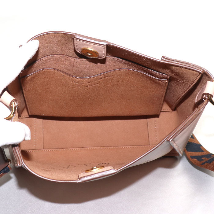 Stella McCartney ステラマッカートニー ロゴ ミニ クロスボディ ショルダーバッグ ピンクベージュ 700073 レディース【中古】