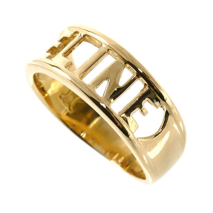 CELINE セリーヌ K18YG イエローゴールド ロゴ リング・指輪 12号 4.3g レディース【中古】