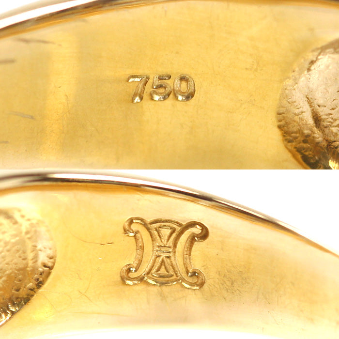 CELINE セリーヌ K18YG イエローゴールド ロゴ リング・指輪 12号 4.3g レディース【中古】