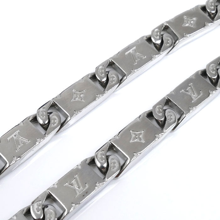 LOUIS VUITTON ルイ・ヴィトン メタル モノグラム タイドアップ ネックレス M00919 AK5202 50cm メンズ【中古】