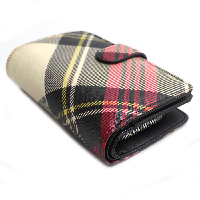 Vivienne Westwood ヴィヴィアンウエストウッド ヴィーガン チェック 二つ折り財布 51080028U レディース【中古】
