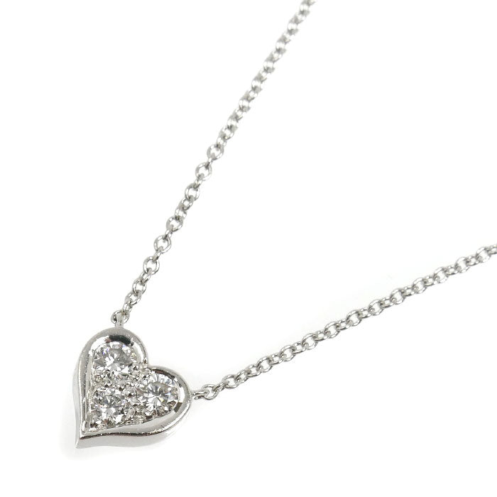 TIFFANY&Co. ティファニー Pt950プラチナ センチメンタルハート 3PD ネックレス ダイヤモンド 3.1g 42cm レディース【中古】