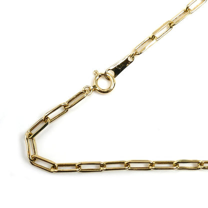 K18YG イエローゴールド ネックレス 小豆 3.2g 40cm カット レディース【中古】