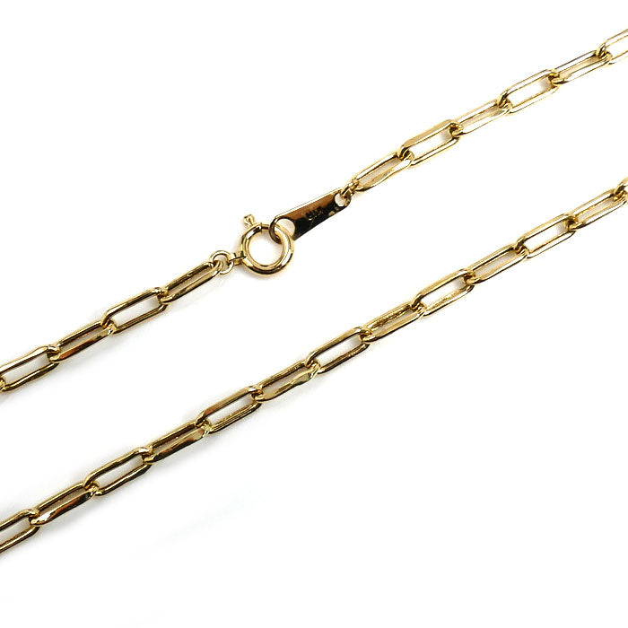 K18YG イエローゴールド ネックレス 小豆 3.2g 40cm カット レディース【中古】